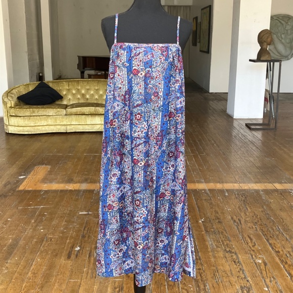 Blue, white and red vintage handmade floral, dress and jacket set - Picture 12 of 12